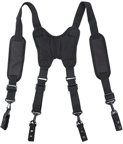 Broteros de herramientas de trabajo de servicio pesado tirantes con clips cómodos correas acolchadas ajustables forma H para electricista de carpintero, tirantes del cinturón de herramientas, cinturó