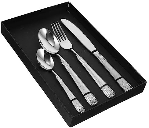 OUNONA 1 Satz Vintage Geprägtes Geschirr Tragbares Besteck Schwarzes Silberbesteck Kindergabel Geschirrset Westliches Essensbesteck Geschirr-kit Messer Und Rostfreier Stahl Steak