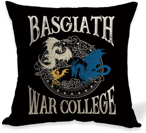 Fourth Wing Merch, Basgiath War College Pillow Cover Dragon-Rider Pillowcase Fantasy Gift, Inspired Gift for Dragon Reversible Sided Pillowcase, Birthday Gift Pillow Case Decor, Home Decor18x18Inch