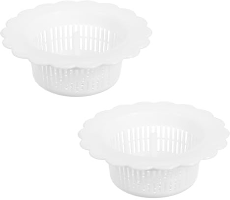 QUARKZMAN Passoire d'Évier, Filtre en Plastique pour Évier de Cuisine, Attrape-Cheveux, Passoire d'Évier pour Cuisine, Salle de Bain, Balcon, Blanc, Lot de 2