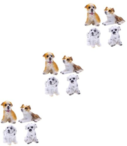 UPKOCH 12pcs Dog Figurines Realistic Willow Tree Dogs Toys Puppy Decorations for Garden Cupcake Toppers