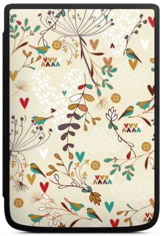 DeinDesign Coque pour liseuse Compatible avec Vivlio Touch HD Plus Etui pour liseuse Protection pour liseuse Rétro Oiseau Fleurs