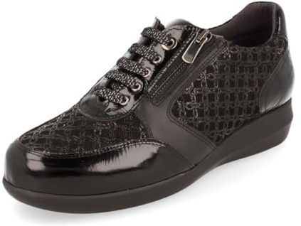 dtorres - Zapato Señora Negro - Irma Cadenas - Calzado Ortopédico con Ajuste de Cremallera - Horma Extra-Ancha - Cómodos y Adaptables - Tallas 39