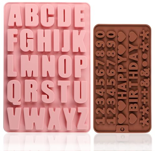 XIATIAN Silikonform Buchstaben, Gießform Buchstaben Silikon A-Z Alphabet Silikonformen Gießformen Groß, Silikonform Zahlen 0-9, Seifenform Epoxidharz Formen für Dekorieren, Jahrestag