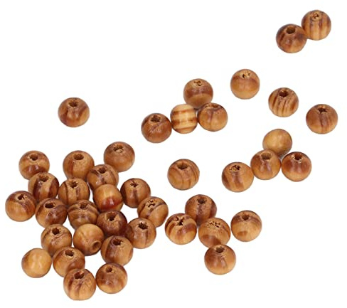 Bastelperlen, Haarperlen aus Holz, 800 Stück Holzperlen, 8 Mm, Braune Runde Holzperlen, Massen-Holzperlen Zum Basteln, Haushalts-Holzbastelperlen für DIY-Bastelarbeiten,