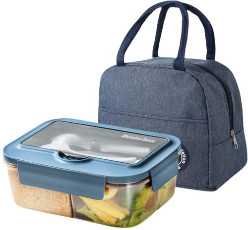 ZDL Bento Box Lunch - Contenitore per il pranzo a scomparsa, con posate, per bambini e adulti