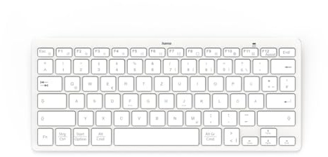 Hama Bluetooth Mini Tastatur Travel 400 für Tablets, kabellose Tastatur, QWERTZ DE Layout weiß