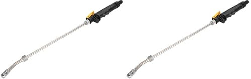 2 Stück Blumenbewässerungsdüse, Hochdruck, Verstellbar, Edelstahl, Ersatz-Sprühstab, Eingebautes Absperrventil, Schnellanschluss für Auto, Garten, Pflanze