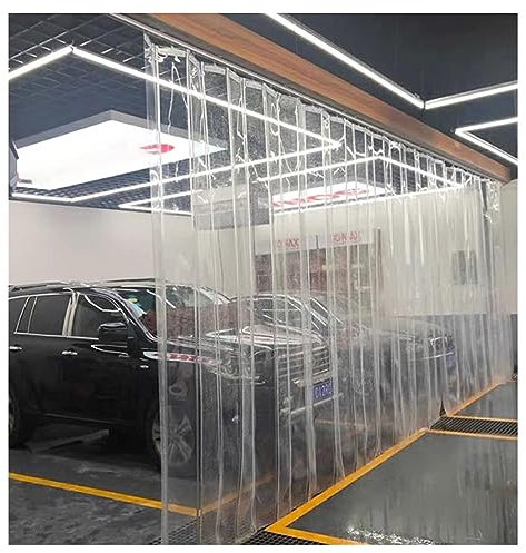 PVC Lamellen Streifenvorhang PVC-Streifentürvorhang, Schiebevorhänge aus transparentem Kunststoff für Gefriertüren, transparenter 1,5-mm-PVC-Lamellenvorhang für die Terrasse, anpassbar