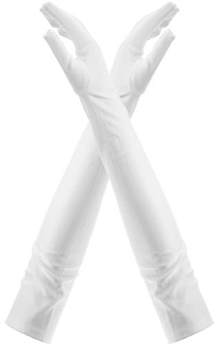 DEARMAMY 55 Cm Brauthandschuhe Hochzeitshandschuhe Für Die Braut Einheitsgröße Ellenbogenlänge Elegante Ellenbogenhandschuhe Für Formelle Anlässe