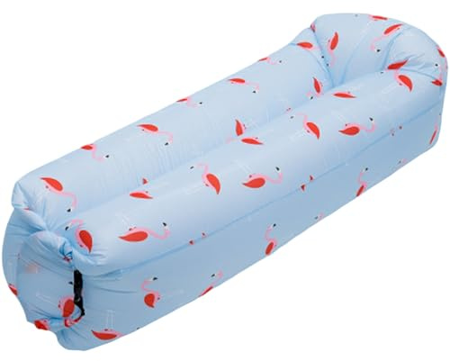 Hixingo Aufblasbares Sofa, Wasserdichtes Strandliege Tragbares Luftsofa Sommer Outdoor Sofa, Reißfest Camping Luftsofa für Camping, Strand, Schwimmbäder (Flamingo,190x70x50cm)