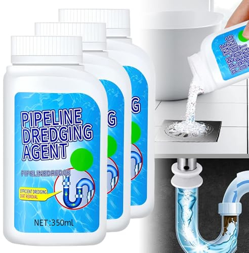 Drain Unblocker, Bathroom Toilet Sink Unblocker Cleaning Products, 2025 New Heavy Duty One Shot Shower Drain Bathroom Cleaner, Kitchen Sink Shower Limescale Remover Toilet Unblocker for Home (3PCS)