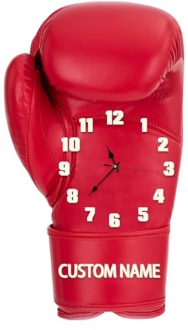 Orologi personalizzati con nome Guanto da boxe personalizzato Orologio da parete per la decorazione della casa Festa del papà Regali papà Compleanno Natale Orologio creativo Regalo personalizzato per