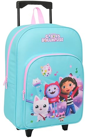 GABBY'S Dollhouse - Mochila Infantil con Carro Compacto, Ideal para Niños de Diferentes Edades, Cómoda y Versátil, Calidad y Resistencia, 33x43x15 cm