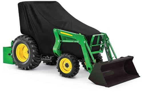 Cubierta para tractor 420D Oxford impermeable para cortacésped compacto, resistente a la intemperie, con cordón y hebilla, color negro