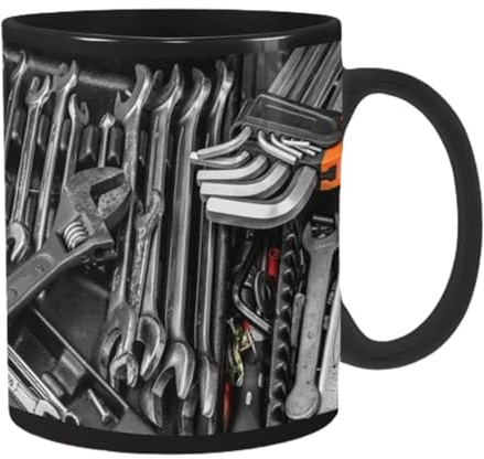 Mechaniker-Werkzeugkasten-Set, Kaffeetasse, Schraubenschlüssel, Griff, Werkzeuge, lustige Kaffeetasse für Männer, Keramik, Teetasse