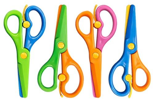 4 Stück Sicherheitsschere für Kinder,für Kleinkinder,10,7cm PP-Kunststoffschneider Papierschere Vorschulschere,DIY-Bastelschere für Kinder ab 2 Jahren