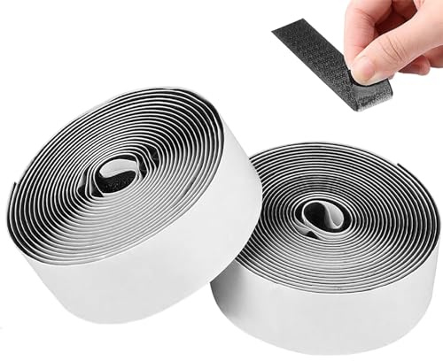 Klettband Selbstklebend Doppelseitig [5m x 40mm] - Für Teppiche, Vorhänge, Moskitonetze & DIY | Extra Starke Klebekraft, Klettverschluss Selbstklebend， Haken- und Flauschband