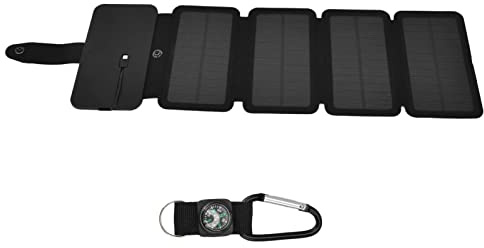 Banque d'énergie Solaire Pliable, Double Sortie, Chargeur Universel Portable pour Alimentation Mobile à 3 preuves, Noir (40% de réduction)
