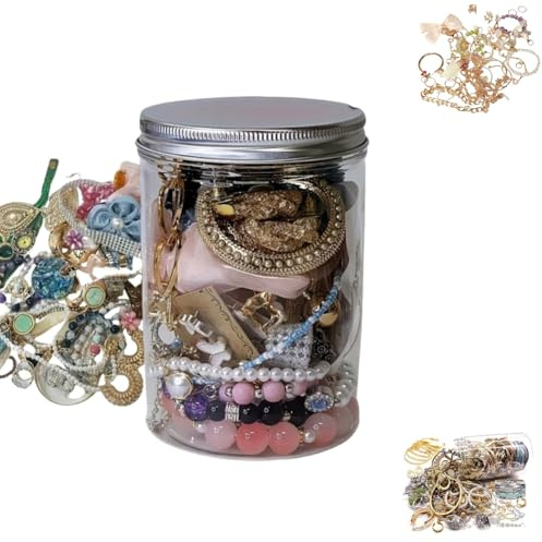 Mystery Box For Women, 10/30+bit blandade smyckesburkar Set, inklusive halsband, örhängen, ring, födelsedagspresent till henne(Silver,1 can (30pcs))