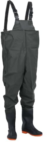 Frdhee Anglerhose Herren Wathose Damen,Wathose mit Stiefeln Dunkelgrün Größe 43 für Angeln,Jagd,Autowäsche,Gärten