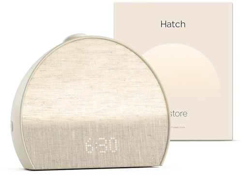 Hatch Restore 3 Soluppgångsväckarklocka & ljudmaskin, smart lampa | Vitbrusmaskin & soluppgångsljus, 80+ sömnljud, skärmfri kvällsrutin med meditationer via Hatch Sleep-appen
