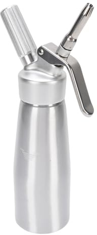 Walfront Aluminium Sahnespender 500ml Professioneller Sahnebereiter mit 3 Düsen für Einfache Dessertdekoration