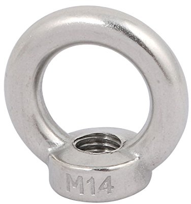 uxcell Lifting Eye Nut M14 Female Thread 304 Stainless Steel Round Shape for Rope Fitting Pack of 1