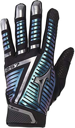 Mizuno F-257 kvinnors softbollshandske, svart-skimrande X-Large