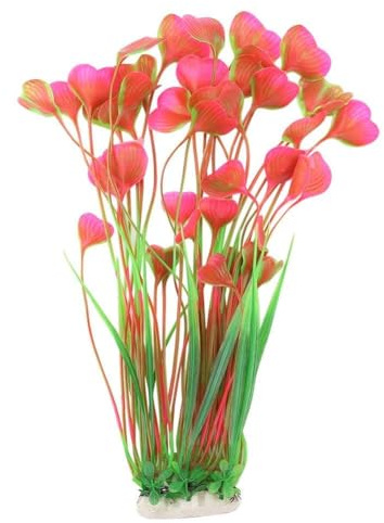 Aquarium Wasserpflanzen künstliche Aquarium Deko Pflanzen Wasserpflanzen lebensechte Kunststoff Pflanzen Gras Ornament Aquariumpflanze Fisch Tank Dekoration(rosa)