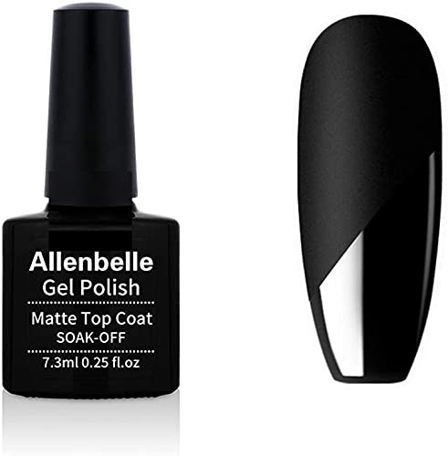Allenbelle Matter Top Coat Nagellack, semi-permanent, UV-/LED-Gel, Nail Art, Soak Off, Maniküre