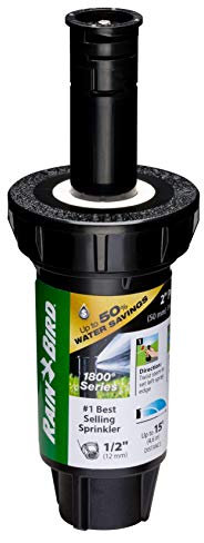 Rain Bird 1802HDSPRS Pressure Regulating (PRS) Professional Dual Spray Pop-Up Sprinkler, 180° Half Circle Pattern, 8' - 15' Spray Distance, 2 Pop-up Height,Black
