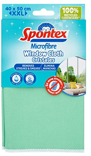 Spontex Microfibre XXL Window Cloth 40 x 50cm Removes Streaks & Smears
