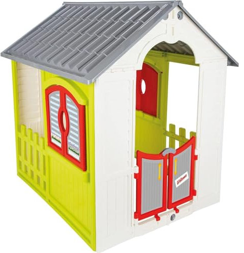 Sport1 Cottage casetta da giardino per bambini pieghevole. Casetta per bambini da giardino/interno. Casa per bambini in plastica. Facile montaggio. Porta e finestre apribili. Dim. 110X92X109cm.