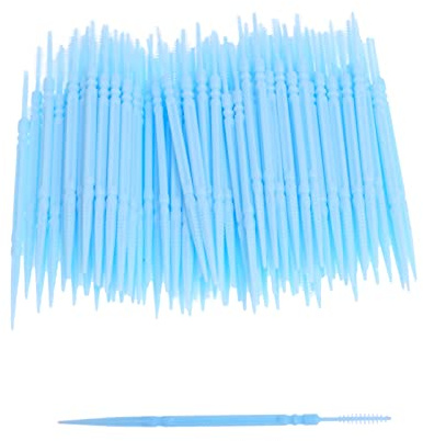 100 Pieces Double Head Dental Picks Soft Tooth Floss Picks Interdental Brush Flosser Sticks Toothpick Tooth Flossing Oral Dental Brush Cleaning Tool by DBOO