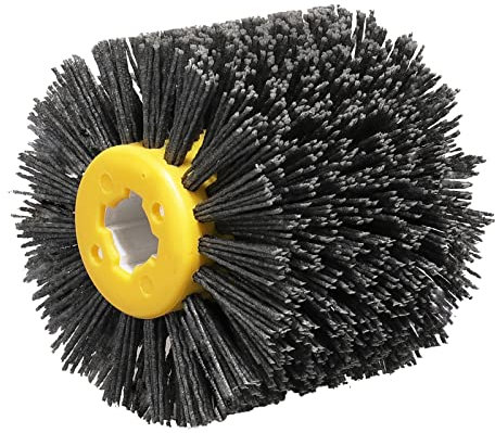 Shineboc Abrasivi Wire,Drum Brush # 80 Spazzola Brunishing Lucidatura de nylon mobili in Legno Brillante per Lucidatura Striping Disegno Grit(Grigio)