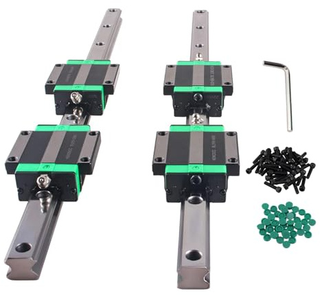 CNCYEAH 2 guide lineari HGR20-1500 mm + 4 pezzi HGW20CC blocco scorrevole, parti CNC ad alta precisione per frese CNC, torni, stampante 3D, guide lineari