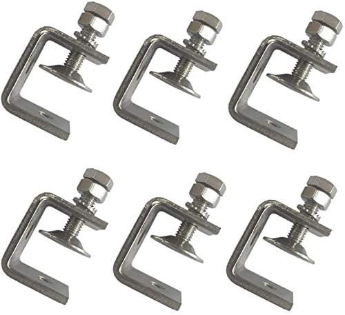 C-Zwingen Set, 6 Stück Heavy Duty C Klemme, Delstahl Heavy Duty trägerklemme, Holzbearbeitung Fixture Clamp, für zwingen, Klemmen & Spanner, DIY Holzbearbeitung, Schweißen, Tischlerei, Silberfarben