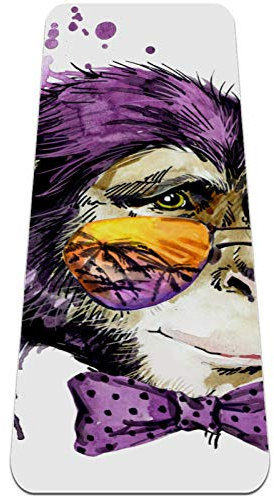 REJOON Monkey White Yogamatte, Dicke, rutschfeste Yogamatten for Frauen und Mädchen, Trainingsmatte, weiche Pilates-Matten