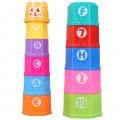 Dilwe Stapelbecher Spielzeug, Stapelbecher Spielzeug Bunte Zahlen Buchstaben ¨¹he Pdagogische Babybauspielzeuge Set Klassisches Classic Toy f¨¹r 6 Monate ¨¹ber
