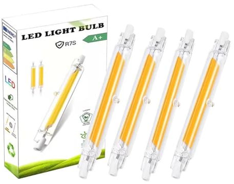 R7S LED 118mm, R7S LED Lampe 20w, Warmweiß 3000k, 2000lm, Ersatz Für 10w Halogenstäbe, LED Stablampen Für Deckenfluter, Leselampen, 360° Abstrahlwinkel LED Stab, Nicht Dimmbar, 230v, 4er Set
