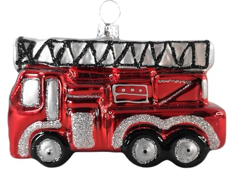 Feuerwehr Auto Rüstwagen Weihnachtsbaumkugel Glas Christbaumschmuck Weihnachten
