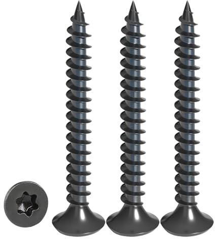 Drenky Holzschrauben Torx Schwarz 50 Stück, M4 X 30 mm Schrauben SenkkopfAus Edelstahl Rostfrei A2 Vollgewinde Spanplattenschrauben Selbstschneidende Schrauben Universalschrauben Torx TX20