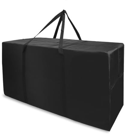 APKOL 160L Borse Stoccaggio,90x55x33CM,Borsa per Cuscini da Esterno Giardino per Esterni Vestiti,Piumoni,Trapunte,XXL Borsa Porta Cuscini da Esterno,Borsone Grandi Borse Trasloco Portaoggetti,Nero
