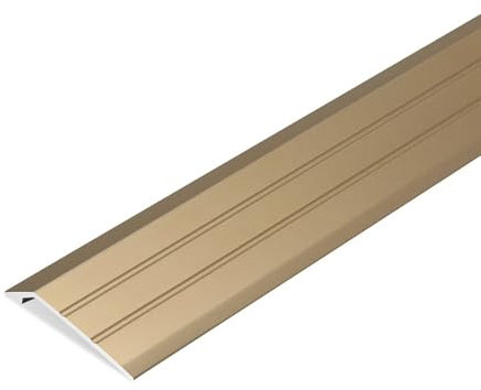 Raouoae 90cm*3 Übergangsprofil Höhenausgleich 2-6mm Ausgleichsprofil Abschlussprofil Übergangsschiene Aluminium Übergangsleiste Böden Überbrücken Die Lücke(Titangold)