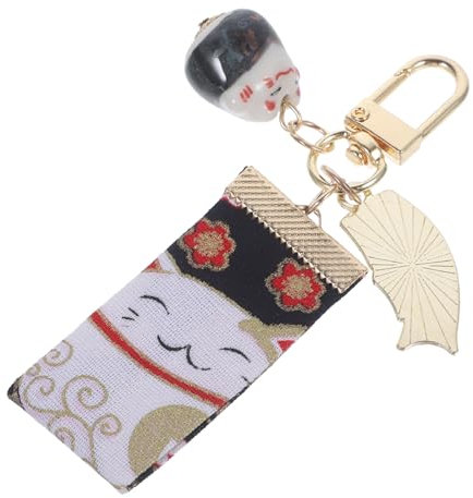 HAWILLOSCH 1pièce Porte-clés Chat Céramique Pendentif Décoratif Pour Et Clé Et Pratique De Maneki Neko