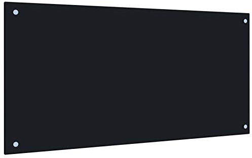 Gecheer Tempered Glass Kitchen Backsplash - Black, 100x50cm, Heat-Resistant, Easy to Clean, Scratch-Resistant, Mounting Included Kitchen and dining room