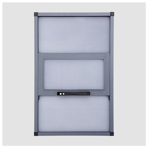 moustiquaire extensible Moustiquaire de fenêtre coulissante à cadre gris de remplacement avec poignée de verrouillage, moustiquaire de fenêtre coulissante pour fenêtres de maison, installation sans ef