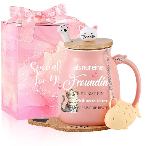Beste Freundin Geschenke für Frauen Tasse Katze Personalisierte Geburtstagsgeschenk für Freundin Geschenk Beste Freundinnen Geburtstag Coole Sachen Weihnachten Dankeschön Geschenke