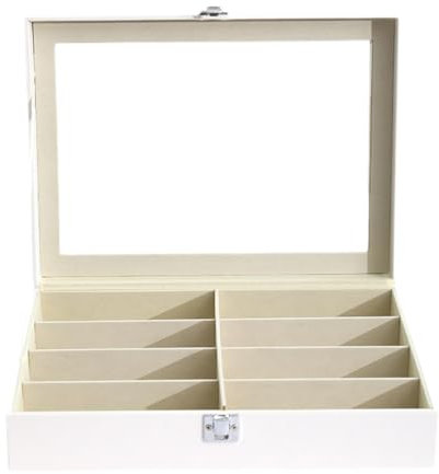 Generic Brillenbox, Brillenhalter, schmutzabweisend, multifunktionaler Schmuck-Organizer aus PU-, Brillen-Aufbewahrungsbehälter für das Wohnzimmer